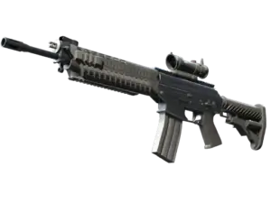 SG 553 | Damascus Steel ( Minimal Wear)